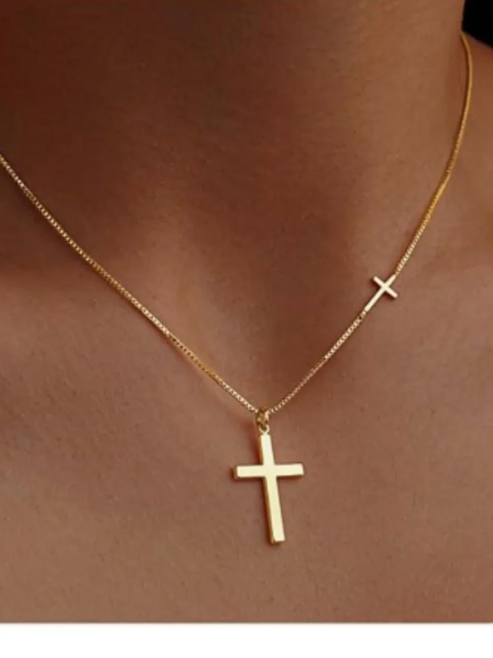 Cross Necklace for Women Teen Girls, Dainty 14K Gold Silver Plated Cross Choker